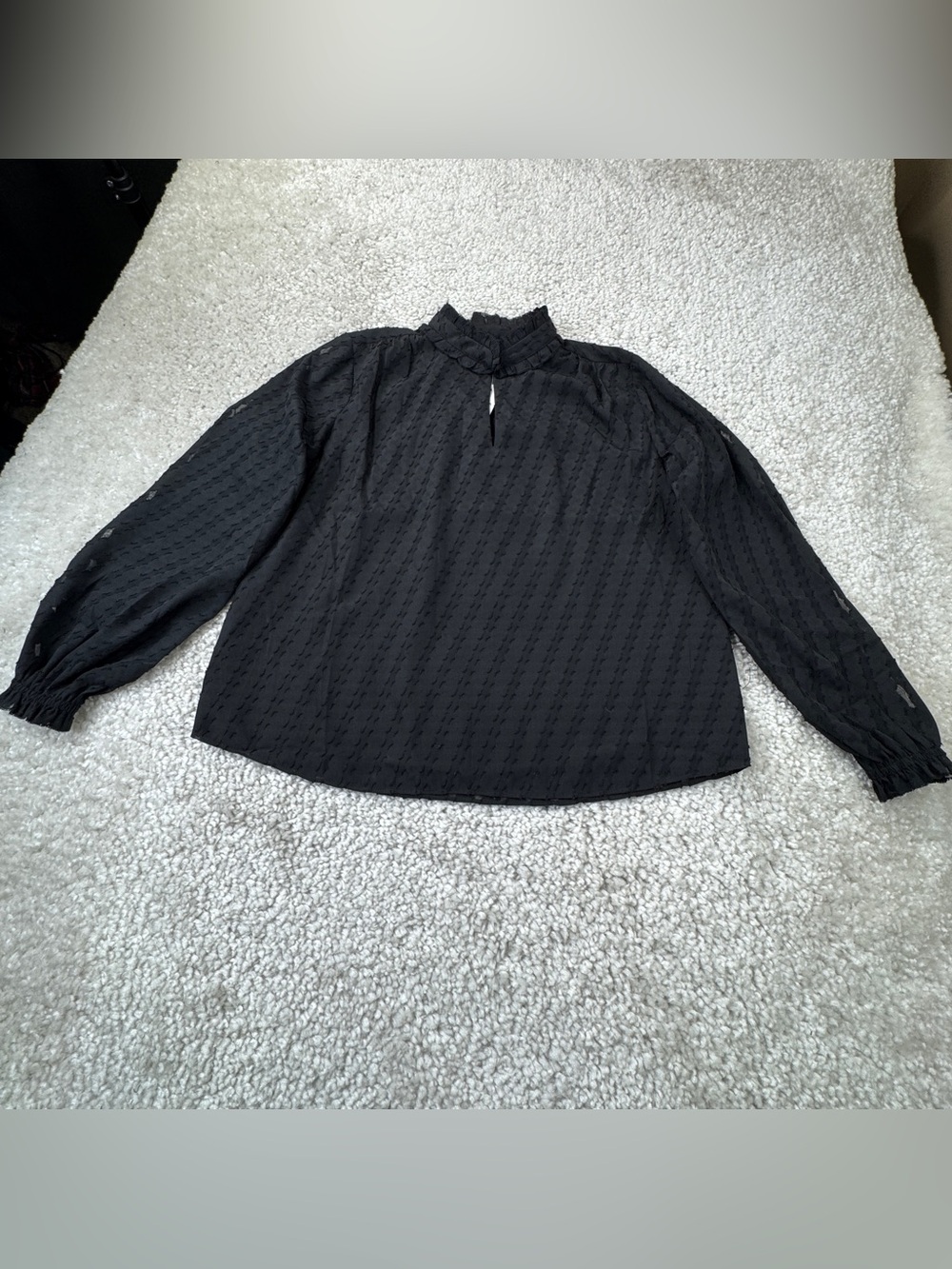 Ann Taylor Textured Blouse Lined Lightweight dark academia romantic goth Small